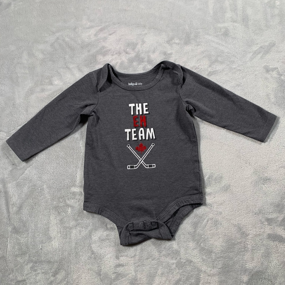 Gray Long-Sleeve Kids One Piece by
